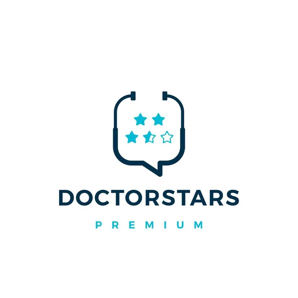 Doctor Estrellas Charla Logo Vector Icono Ilustración — Vector de stock