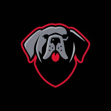 cane corso dog ve spor logosu vektör resimleme