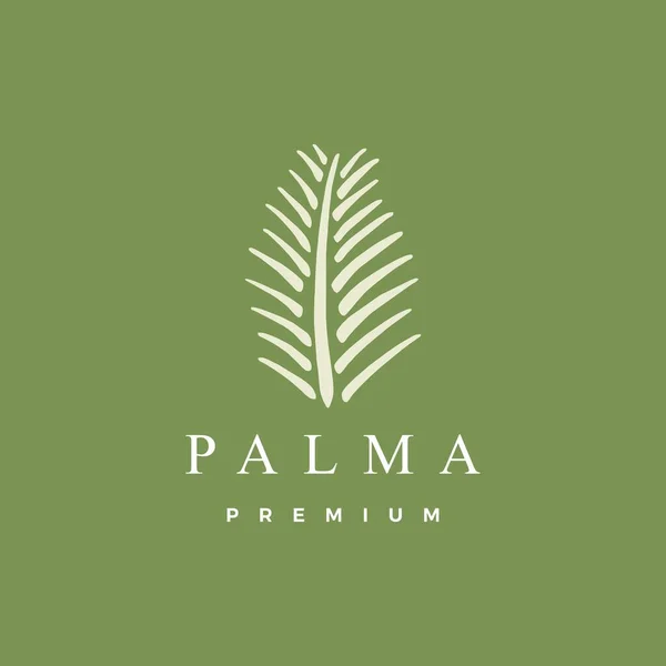 Hoja Palma Logo Vector Icono Ilustración — Vector de stock