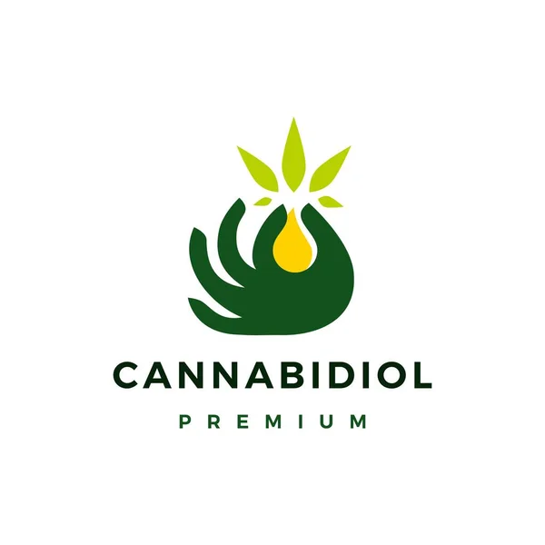 Icono Del Vector Del Logotipo Del Aceite Cannabis Ilustración — Archivo Imágenes Vectoriales