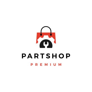 Otomotiv yedek parça dükkan logo vektör illüstrasyonu