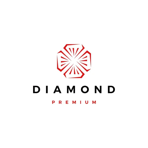 Rood Diamant Logo Vector Pictogram Illustratie — Stockvector