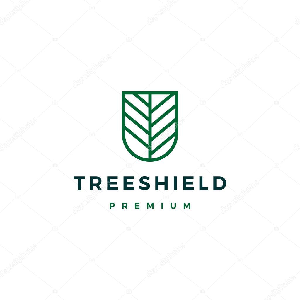 Tree shield logo vector icon illustration