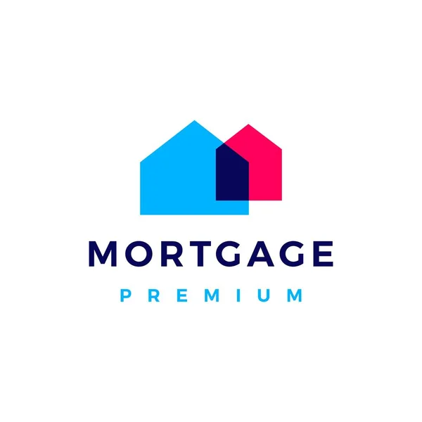 Haus Hypothek Überlappende Farbe Logo Vektor Symbol Illustration — Stockvektor