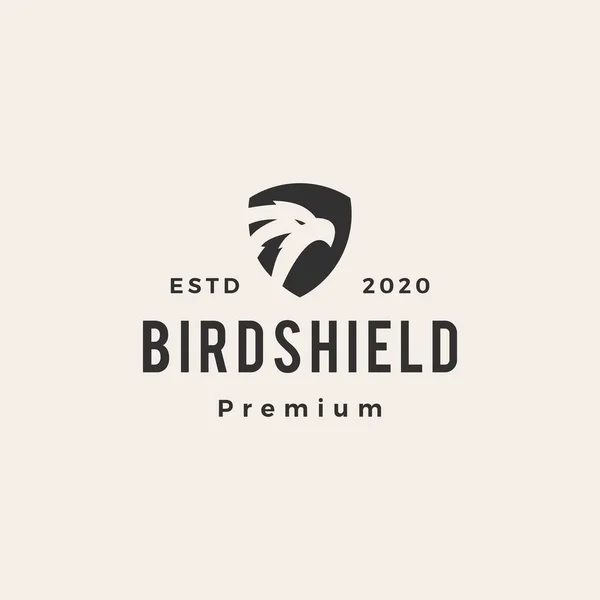 Bird Shield Hipster Vintage Logo Vector Icon Illustration — Stock Vector