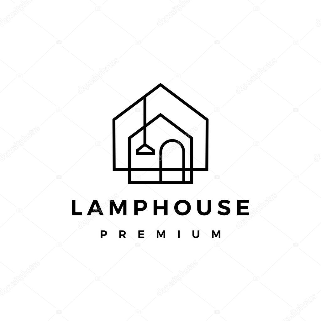 Lamp pendant house interior logo vector icon illustration