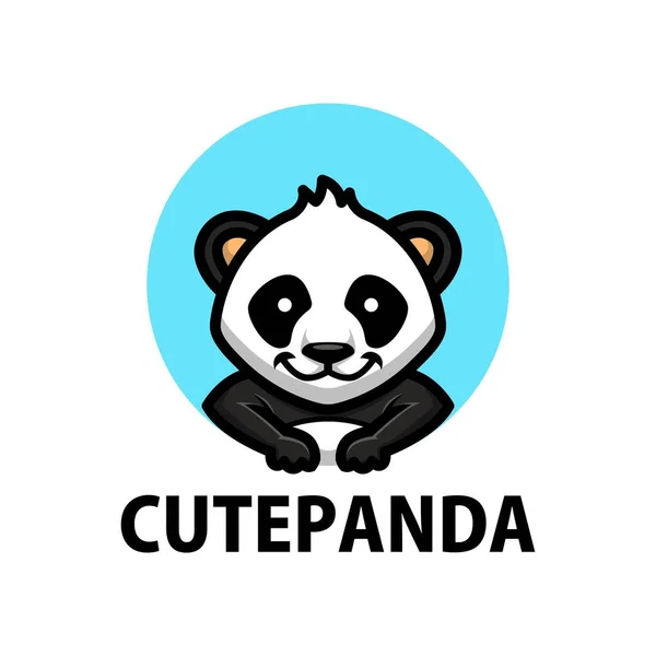 Niedlichen Panda Cartoon Logo Vektor Symbol Illustration — Stockvektor