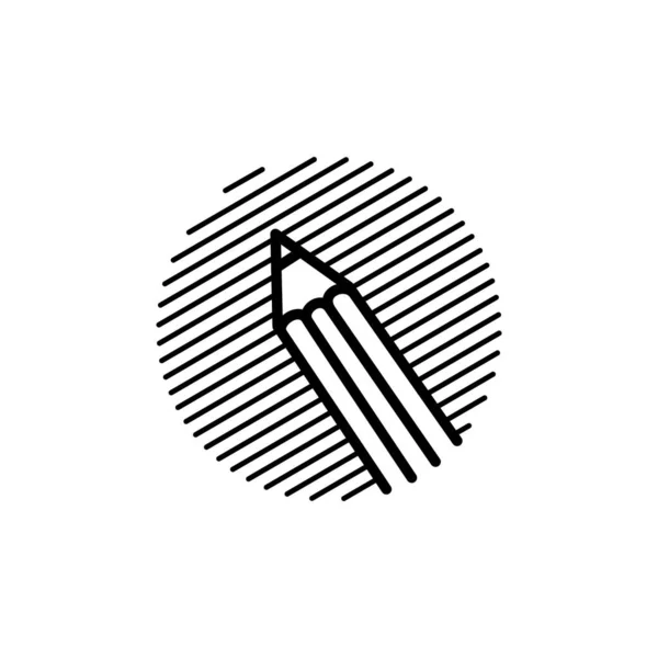 Lápiz Grabado Logo Vector Icono Ilustración — Archivo Imágenes Vectoriales