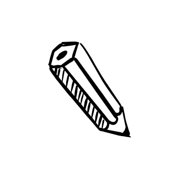Lápis Doodle Logotipo Ícone Vetor Ilustração — Vetor de Stock