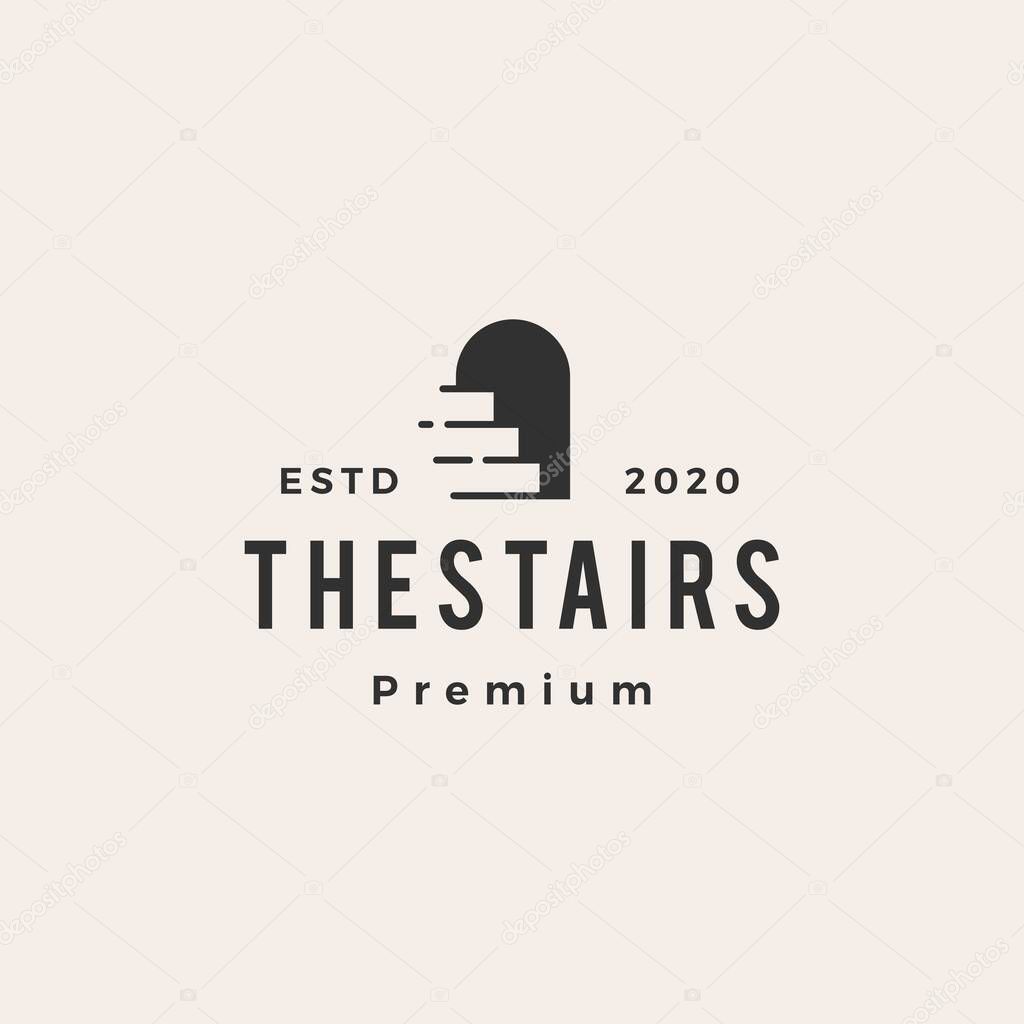 Stair arch niche hipster vintage logo vector icon illustration