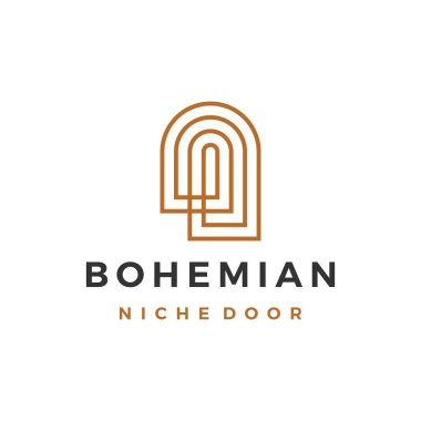 boho niche door bohemian logo vektör simgesi illüstrasyonu