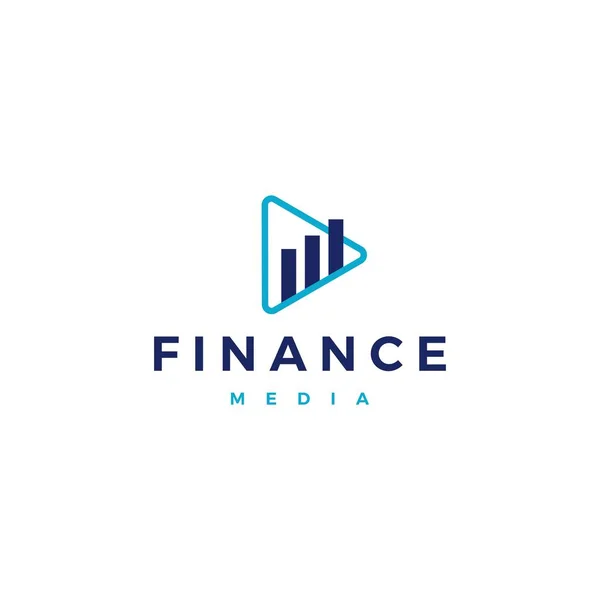Financiën Financiële Media Spelen Video Tutorial Cursus Logo Vector Pictogram — Stockvector