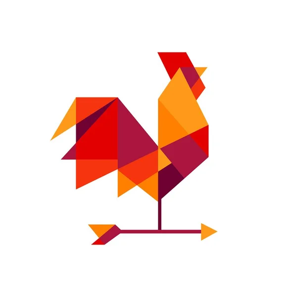 Gallo Geométrico Tecnología Colorido Logo Vector Icono Ilustración — Vector de stock