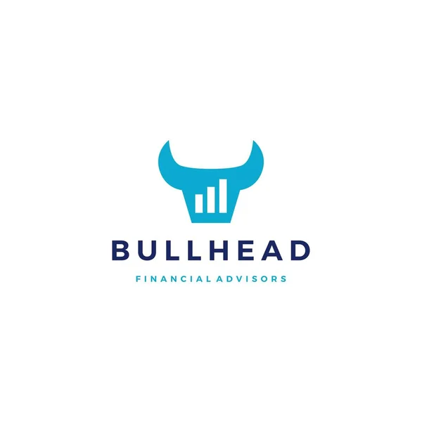 Bull Finanzas Gráfico Barras Financieras Logo Vector Icono Ilustración — Vector de stock