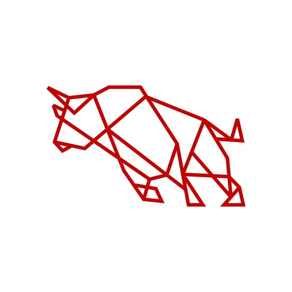 Геометрична Лінія Зарядки Бика Контур Логотипу Векторна Ілюстрація — стоковий вектор