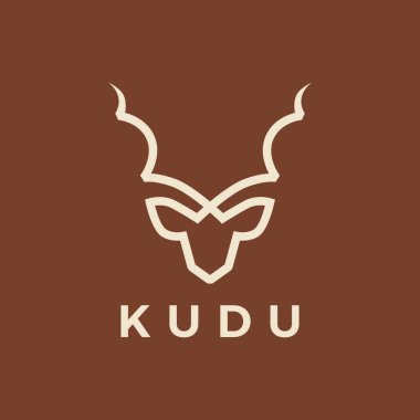 kudu başlık çizgisi logo vektör resimleme çizelgesi
