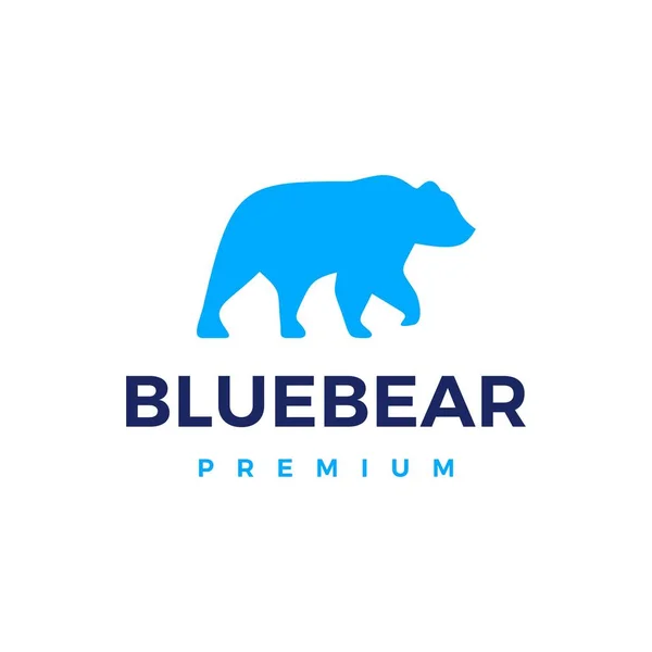 Azul Urso Logotipo Ícone Vetor Ilustração — Vetor de Stock