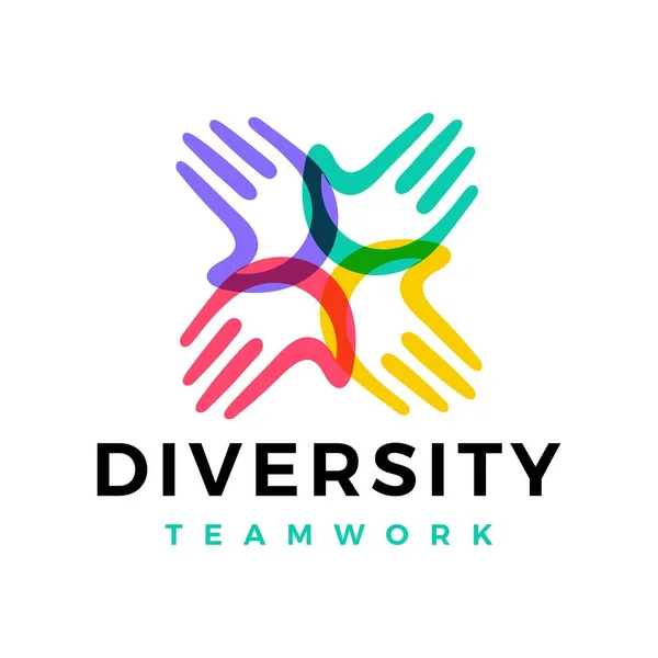 Diversidade Trabalho Equipe Ajuda Logotipo Ícone Vetor Ilustração —  Vetores de Stock