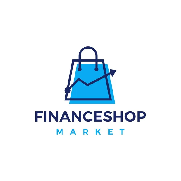 Financiën Winkel Markt Shopping Bag Grafiek Logo Vector Pictogram Illustratie — Stockvector
