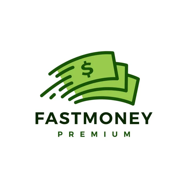 Fast Money Paper Quick Logo Vector Icon Illustration — Stock Vector