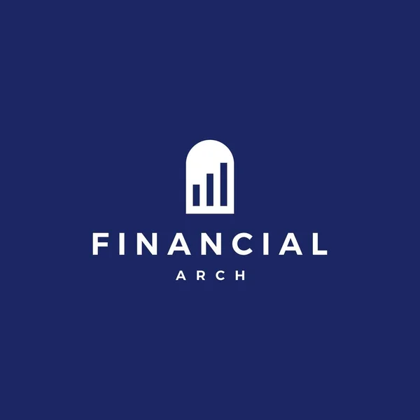 Financiering Financiële Deur Boog Niche Logo Vector Pictogram Illustratie — Stockvector