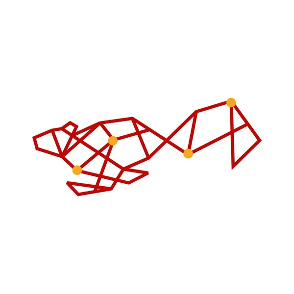 Écureuil Géométrique Technologie Polygonale Connexion Logo Vectoriel Icône Illustration — Image vectorielle