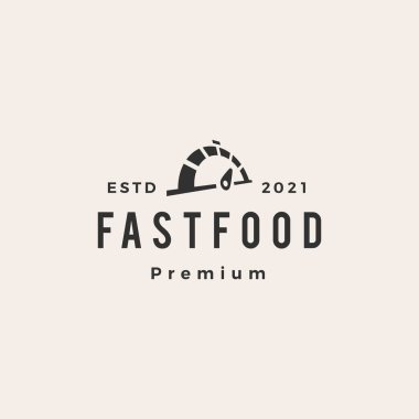 fast food arama hipster vintage logo vektör ikonu çizimi