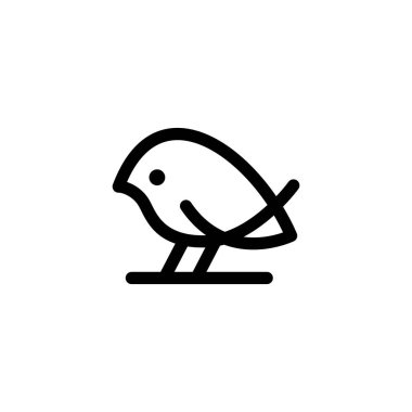 Küçük kuş hattı monolin logo vektör simgesi çizimi