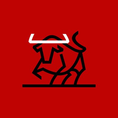 Bull monoline logo vektör resimleme