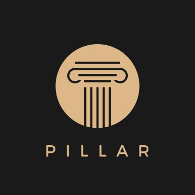 siyah logo vektör resimli hukuk sütunu altını