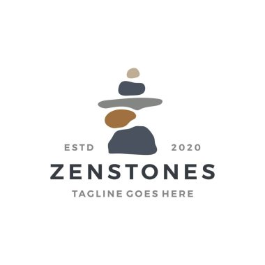 Zen taşı logo vektör resimlemesi dengeleniyor
