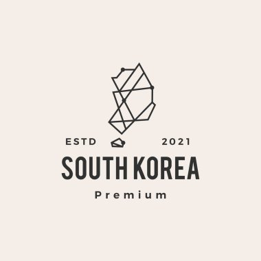 Güney Kore teknoloji hipster vintage logo vektör ikonu illüstrasyonu