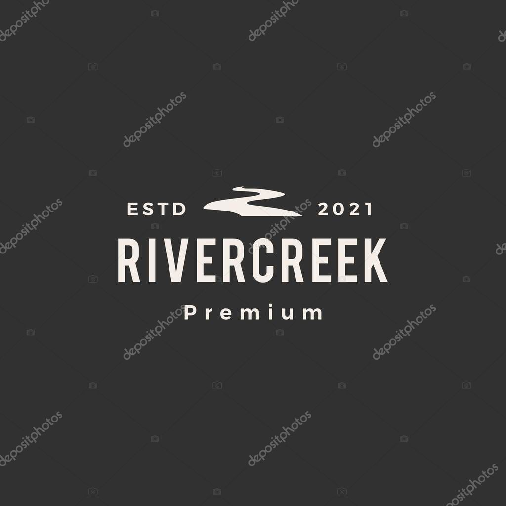 River creek hipster vintage logo vector icon illustration