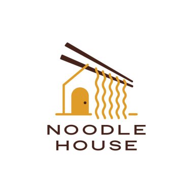 noodle House yemek çubuğu logo vektör simgesi çizimi