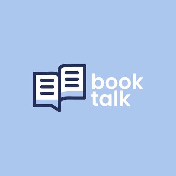 kitap sohbeti baloncuk logo vektör resimleme