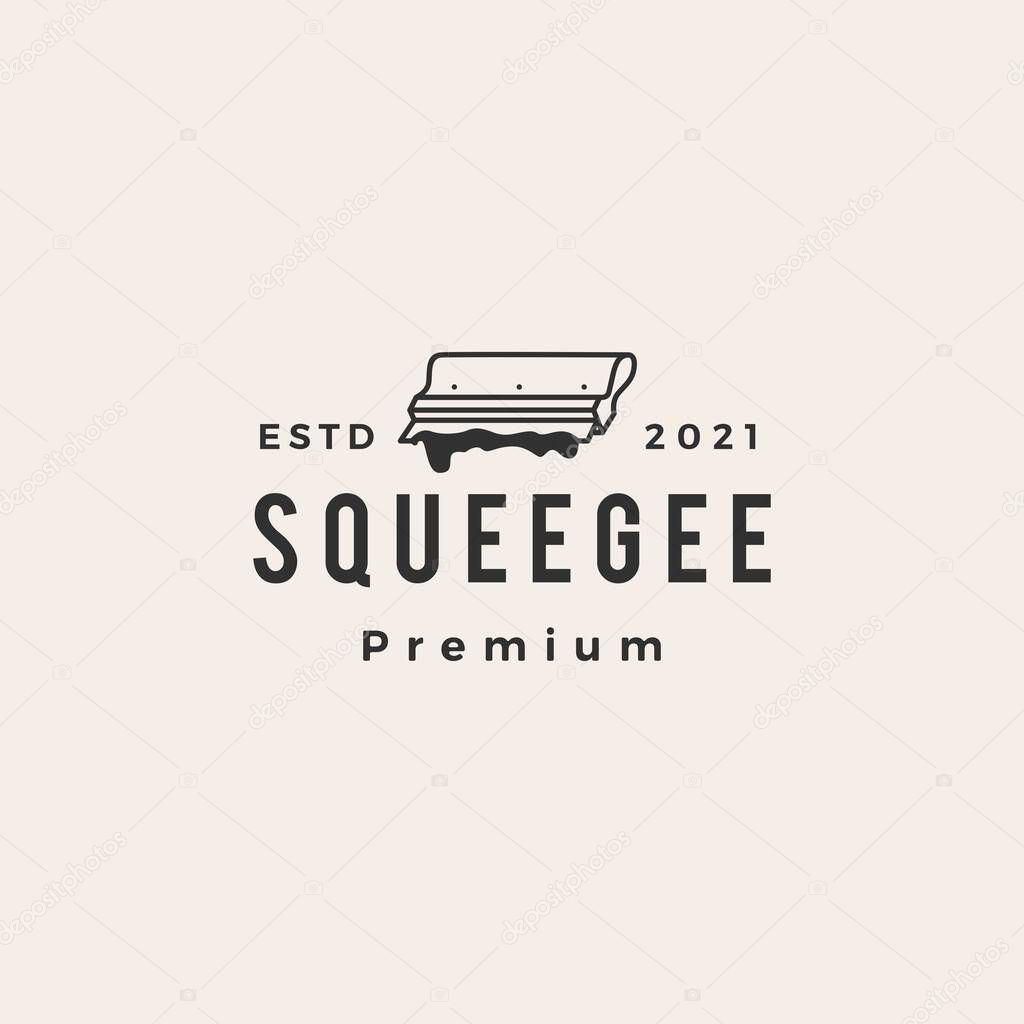 Squeegee screen printing hipster vintage logo vector icon illustration
