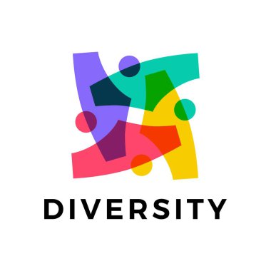 Çeşitlilik ailesi renkli logo vektör resimlemesi