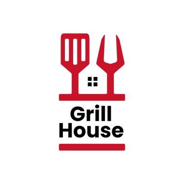 Izgara çatal spatula logo vektör resimleme