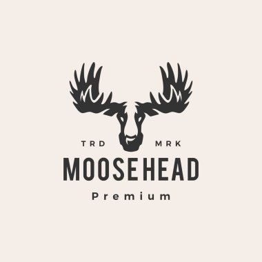 Moose baş hipster vintage logo vektör resimleme