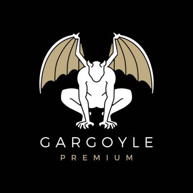 gargoyle logo vector icon illustration clipart