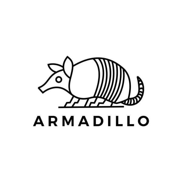 Armadillo Contour Logo Vectoriel Icône Illustration — Image vectorielle