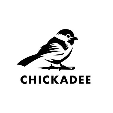 chickadee kuş logo vektör çizimi