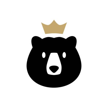 ayı kral logo vektör resimleme