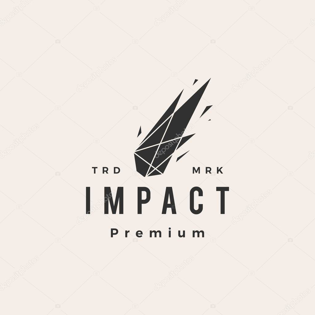 Impact meteor spark hipster vintage logo vector icon illustration