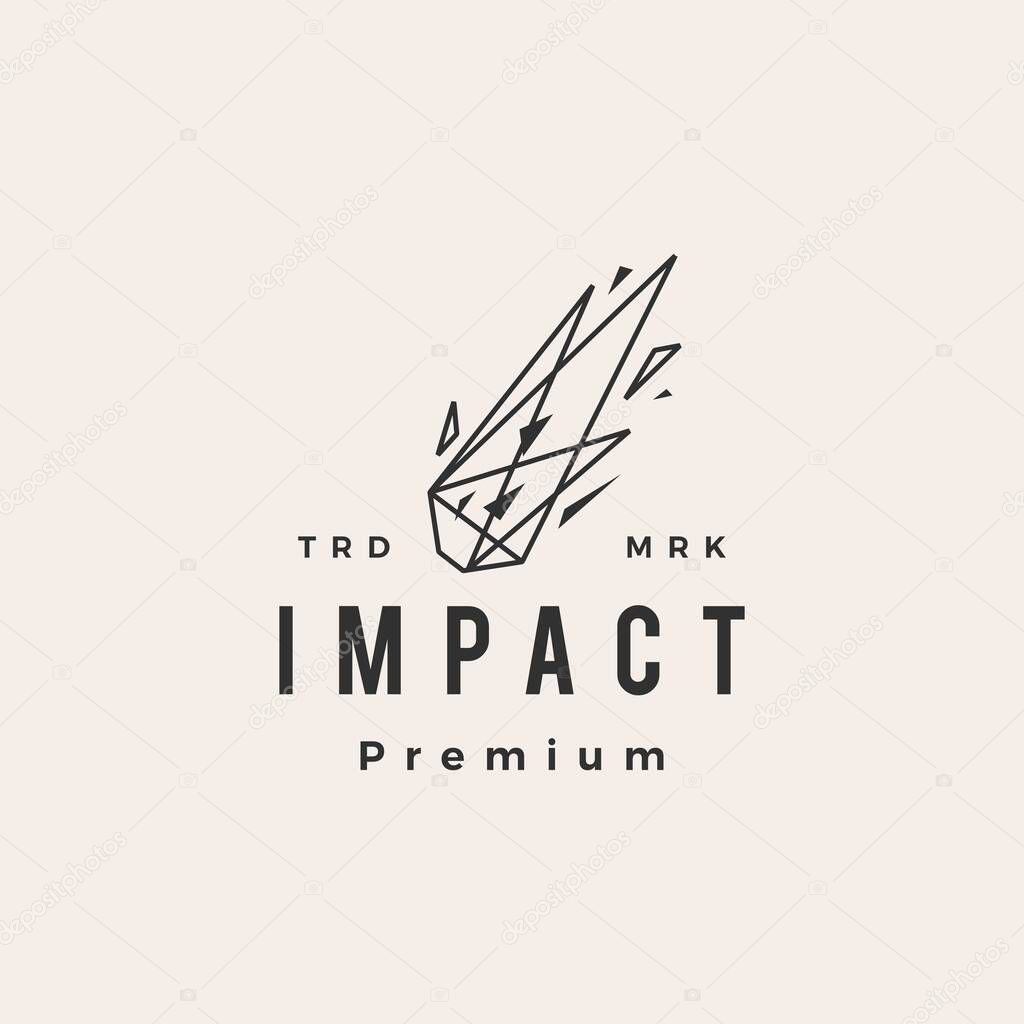 Impact meteor hipster vintage logo vector icon illustration