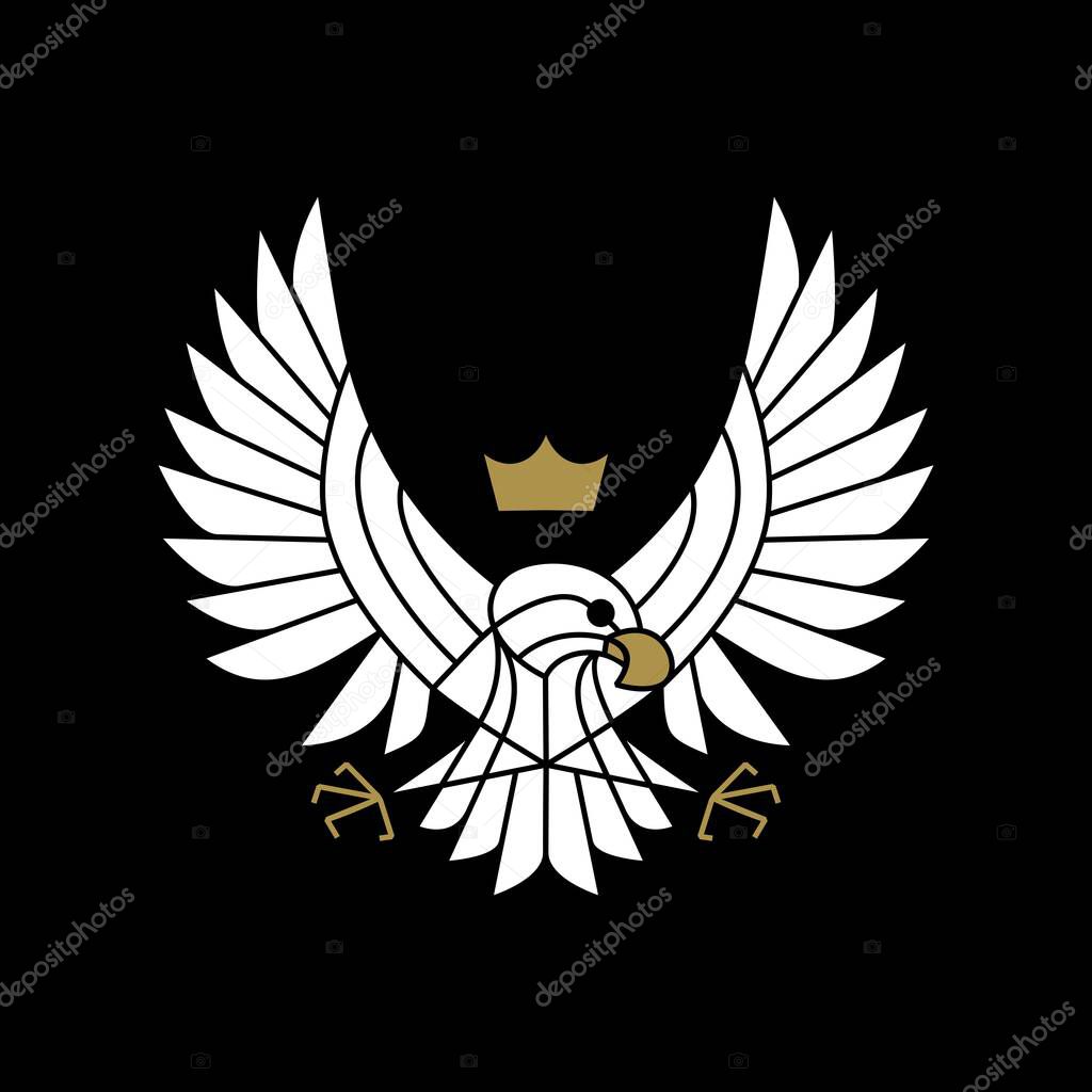 eagle hawk bird of prey motorcycle club logo vector icon illustration