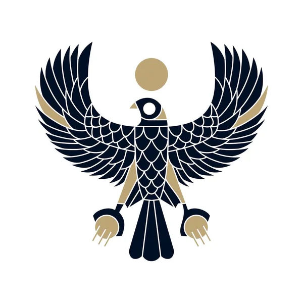 Horus Falcon Kuşu Mısırlı Logo Vektör Simgesi Illüstrasyonu — Stok Vektör