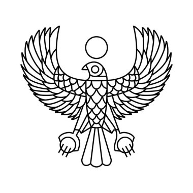Horus Falcon kuşu Mısırlı logo vektör simgesi illüstrasyonu