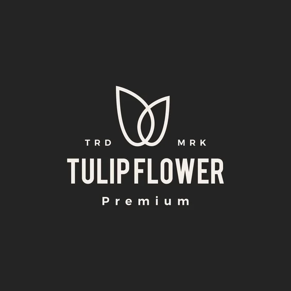 Tulip Flower Hipster Vintage Logo Vector Icon Illustration — Stock Vector