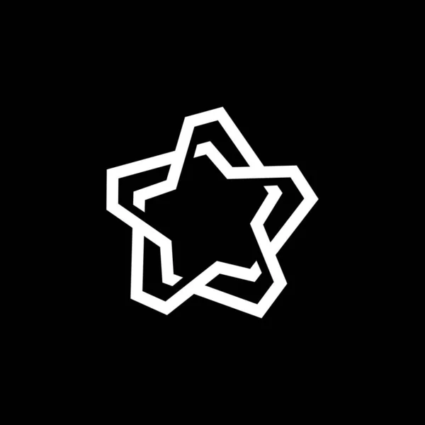 Зірка Абстрактна Лінія Монолітного Логотипу Лабіринту Векторна Ілюстрація — стоковий вектор